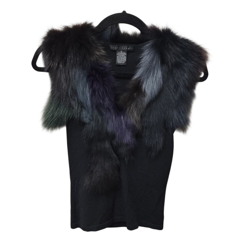 Sheri Bodell Womens Dyed Fur Sleeveless Knit Top XS Indie Sleeze Bratz Concert